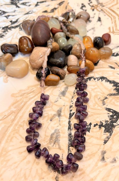 Amethyst, Rose quartz, Labrodrite Necklace